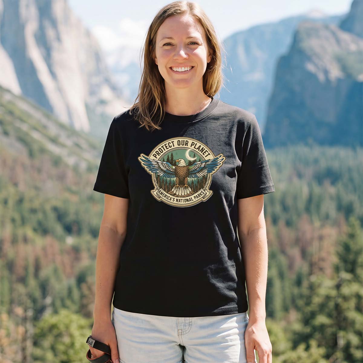 Protect Our Planet Americas National Parks Eagle Earth Day T-Shirt