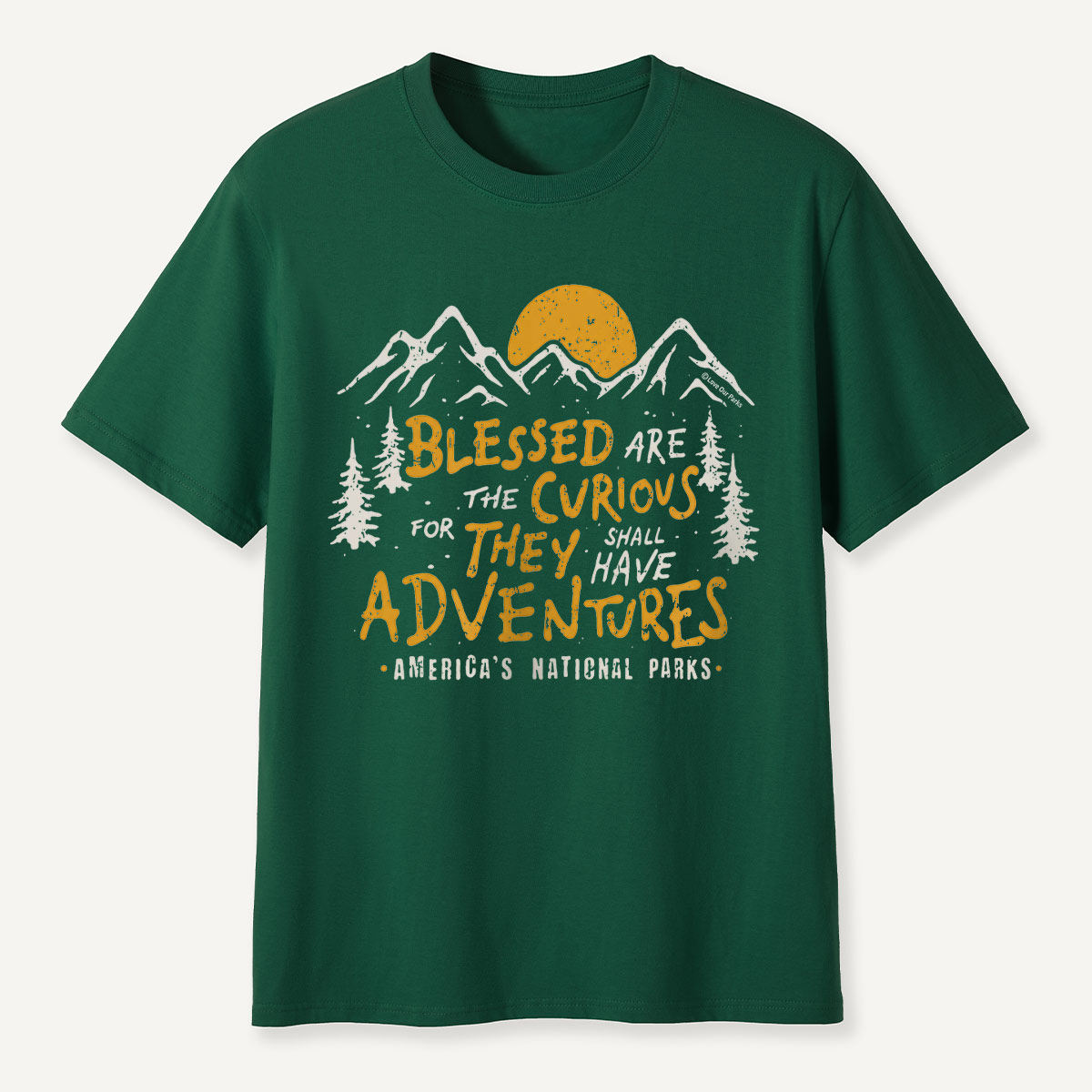 Blessed Are the Curious Adventure Mountains T-Shirt