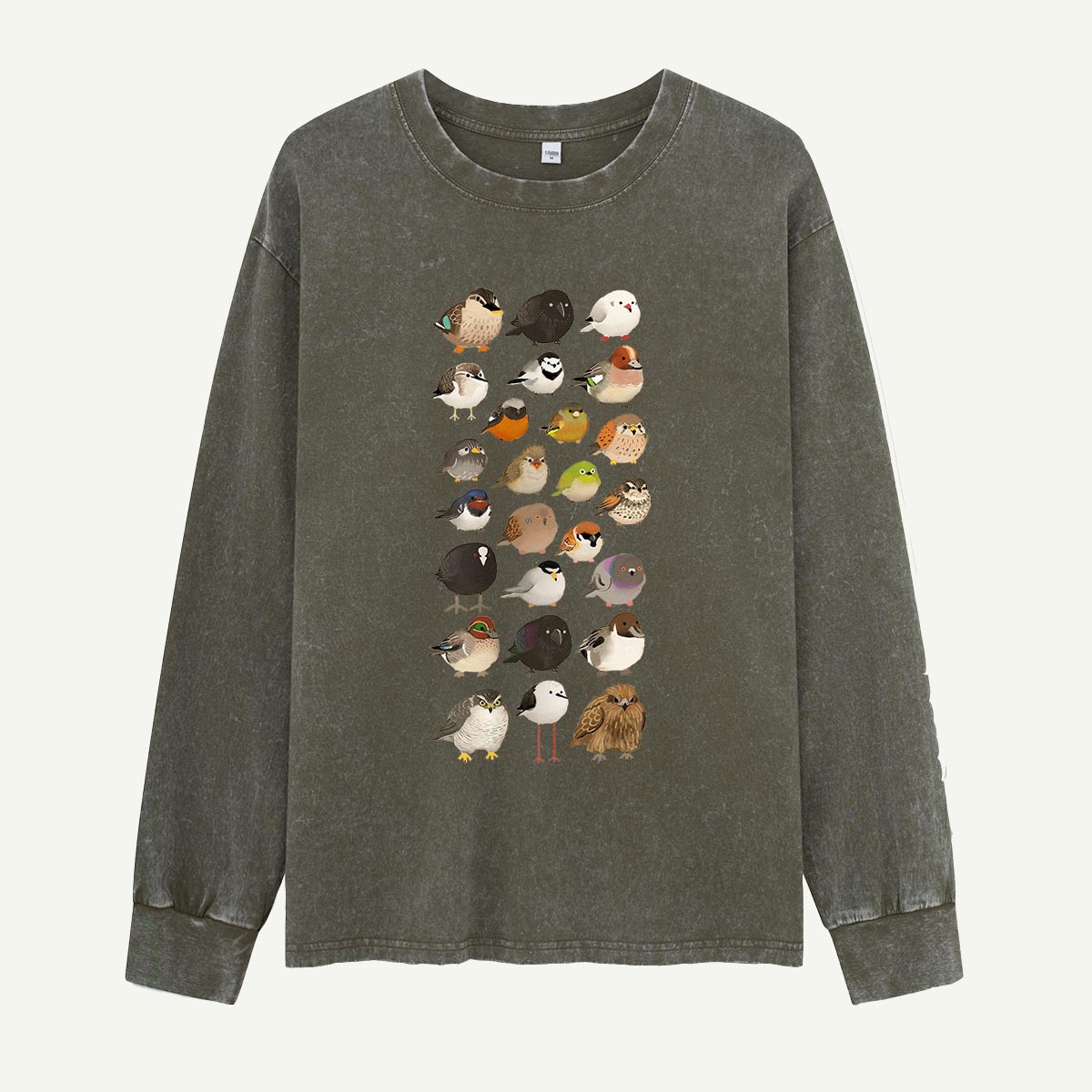 Bird Species Illustration Washed Long Sleeves