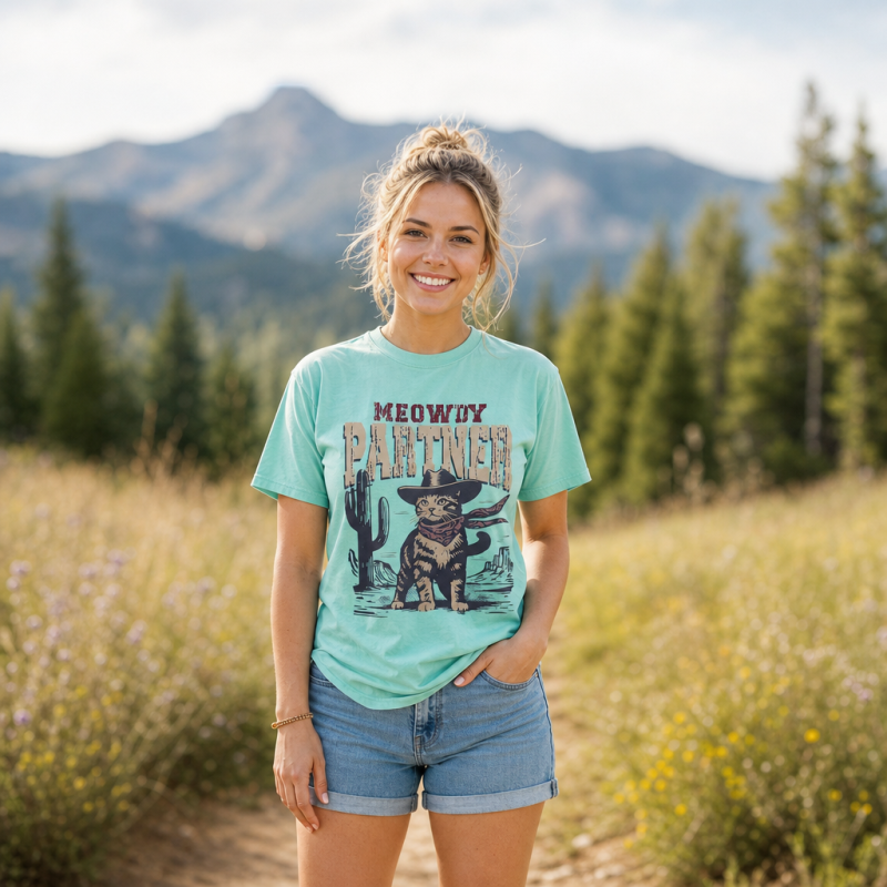 Meowdy Partner Cowboy Cat T-Shirt