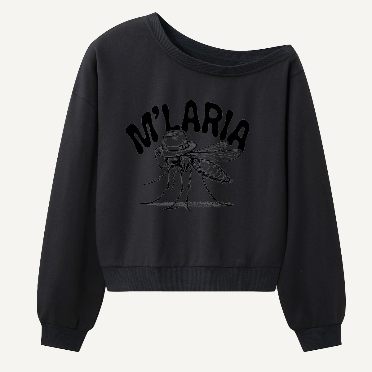 Mlaria Mosquito Wordplay Women Off Shoulder Sweatshirt