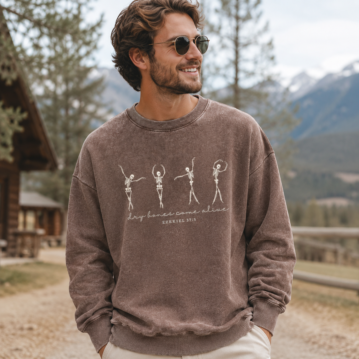 Dry Bones Come Alive Skeleton Dance Washed Sweatshirts