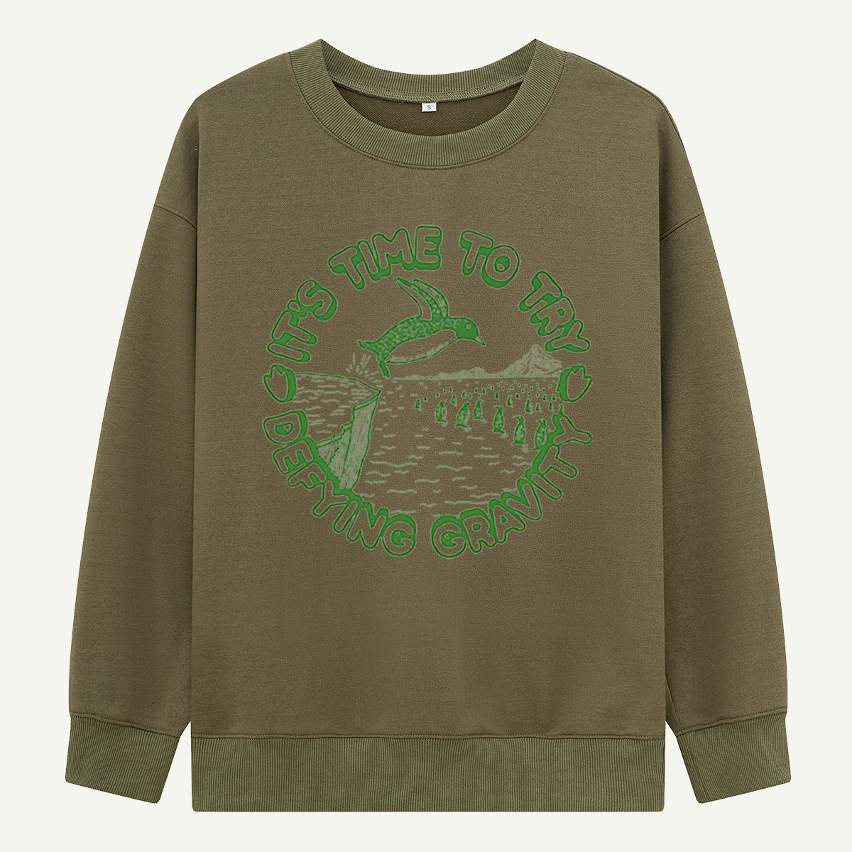 Its Time To Try Defying Gravity Whale Leap Sweatshirts
