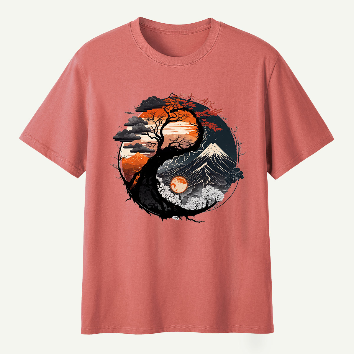 Yin Yang Autumn Forestscape T-Shirt