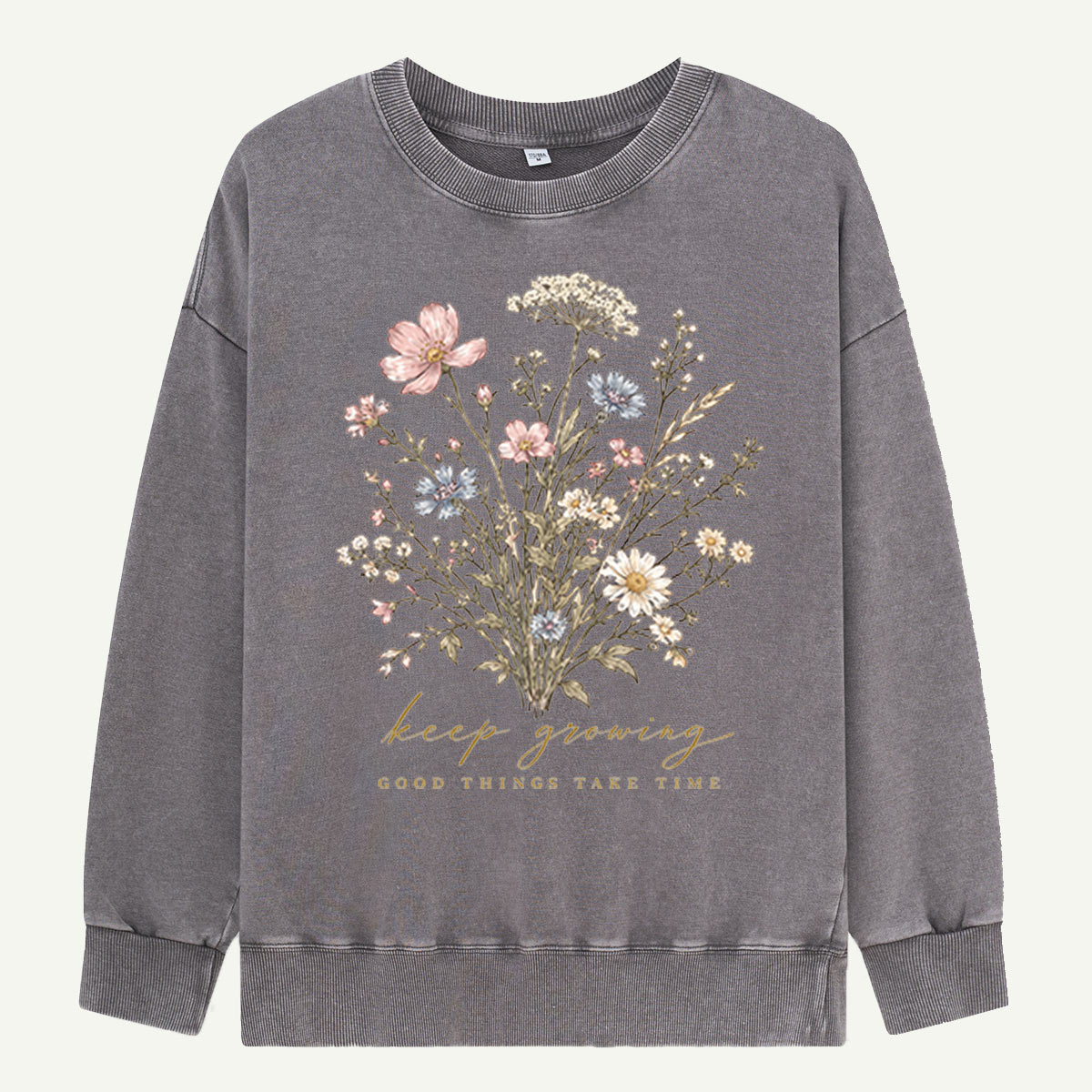 Keep Growing Wildflowers Washed Sweatshirts