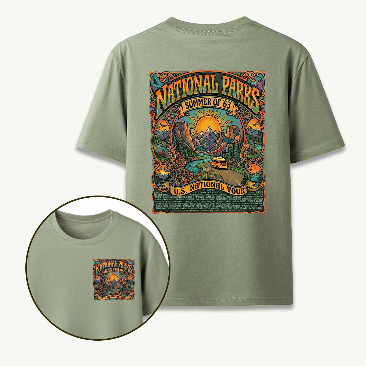 Vintage National Parks US Tour Summer of 63 Retro T-Shirt