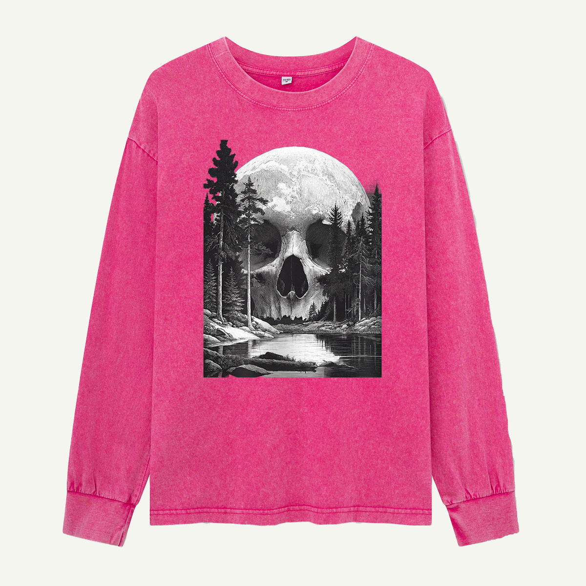 The Forest Under a Giant Skull Washed Long Sleeves