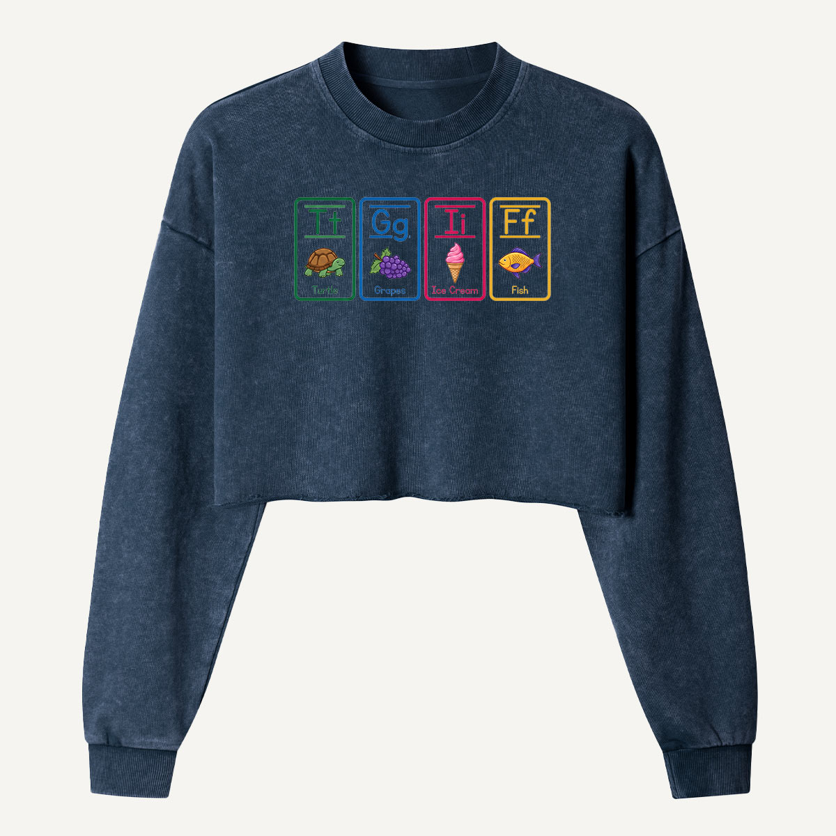 Nature Elements Periodic Chart Women's Washed Cropped Sweatshirt