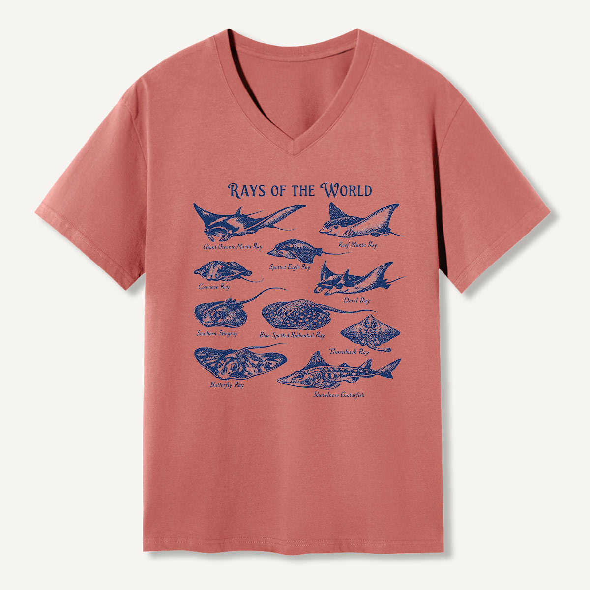 Rays Of The World Marine Guide V-neck T-Shirt