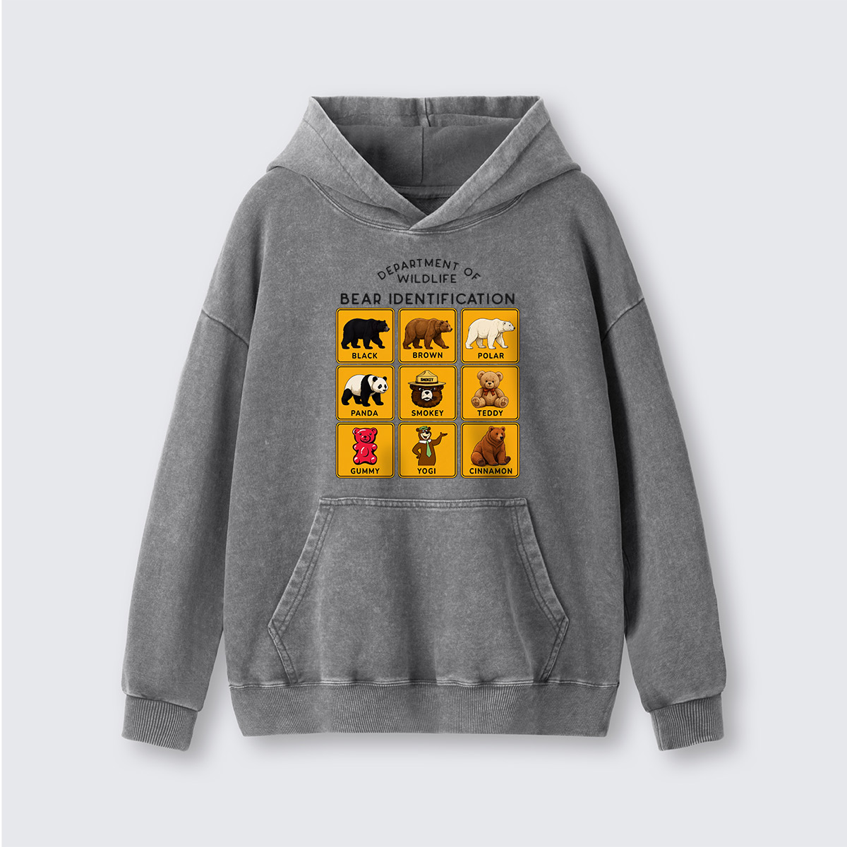 Department of Wildlife Bear Identification Washed Hoodie