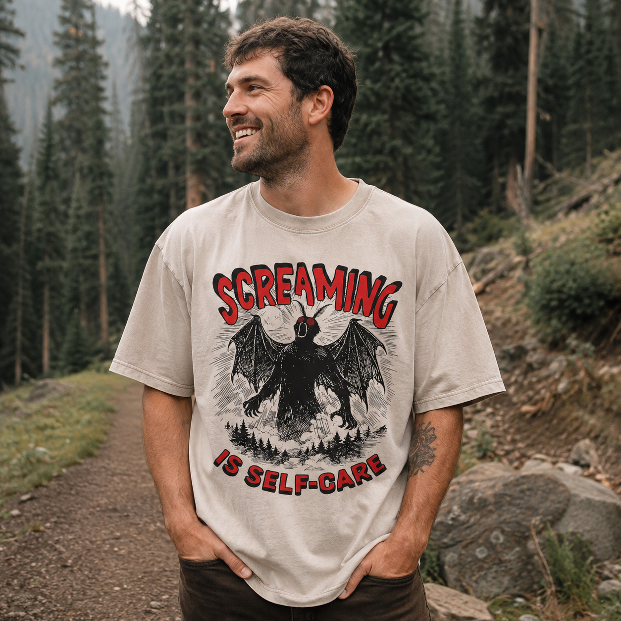 Screaming Is Self-Care Washed T-Shirt