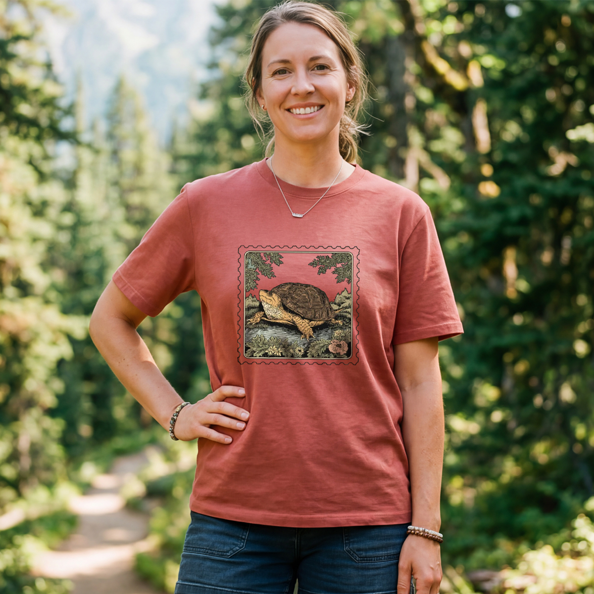 Box Turtle Stamp T-Shirt