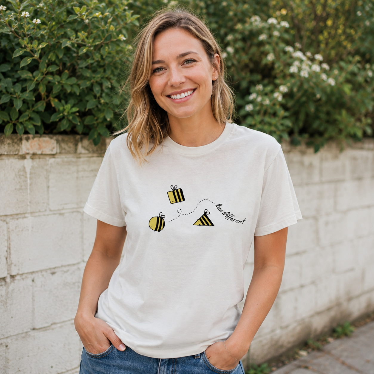 Bee Different Washed T-Shirt
