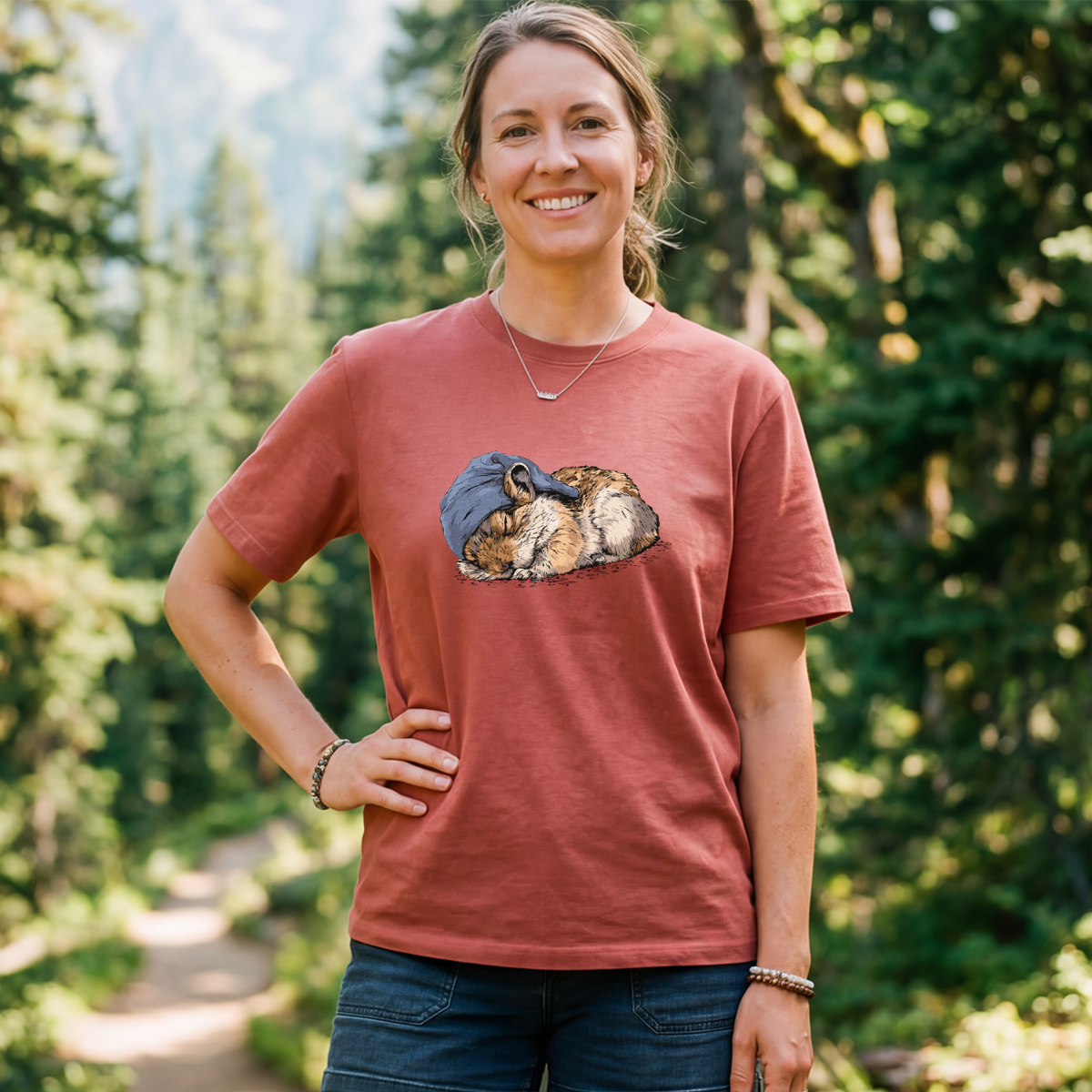 Pikas Sleeper With Night Cap T-Shirt
