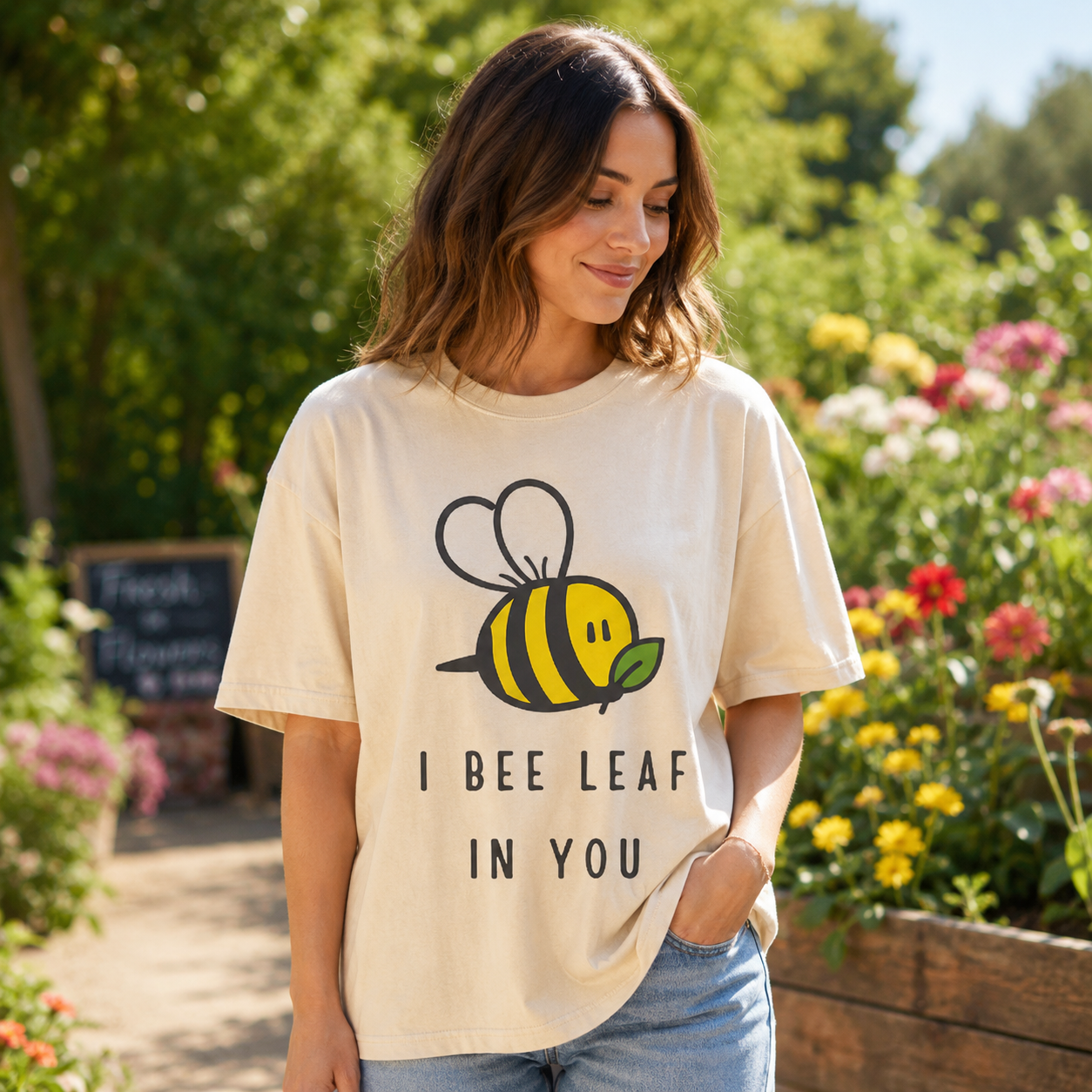 I Bee Leaf In You Washed T-Shirt