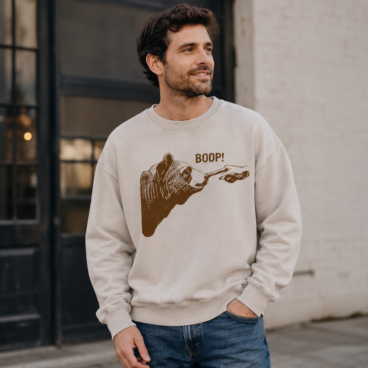 Boop Bear Nose Washed Sweatshirts