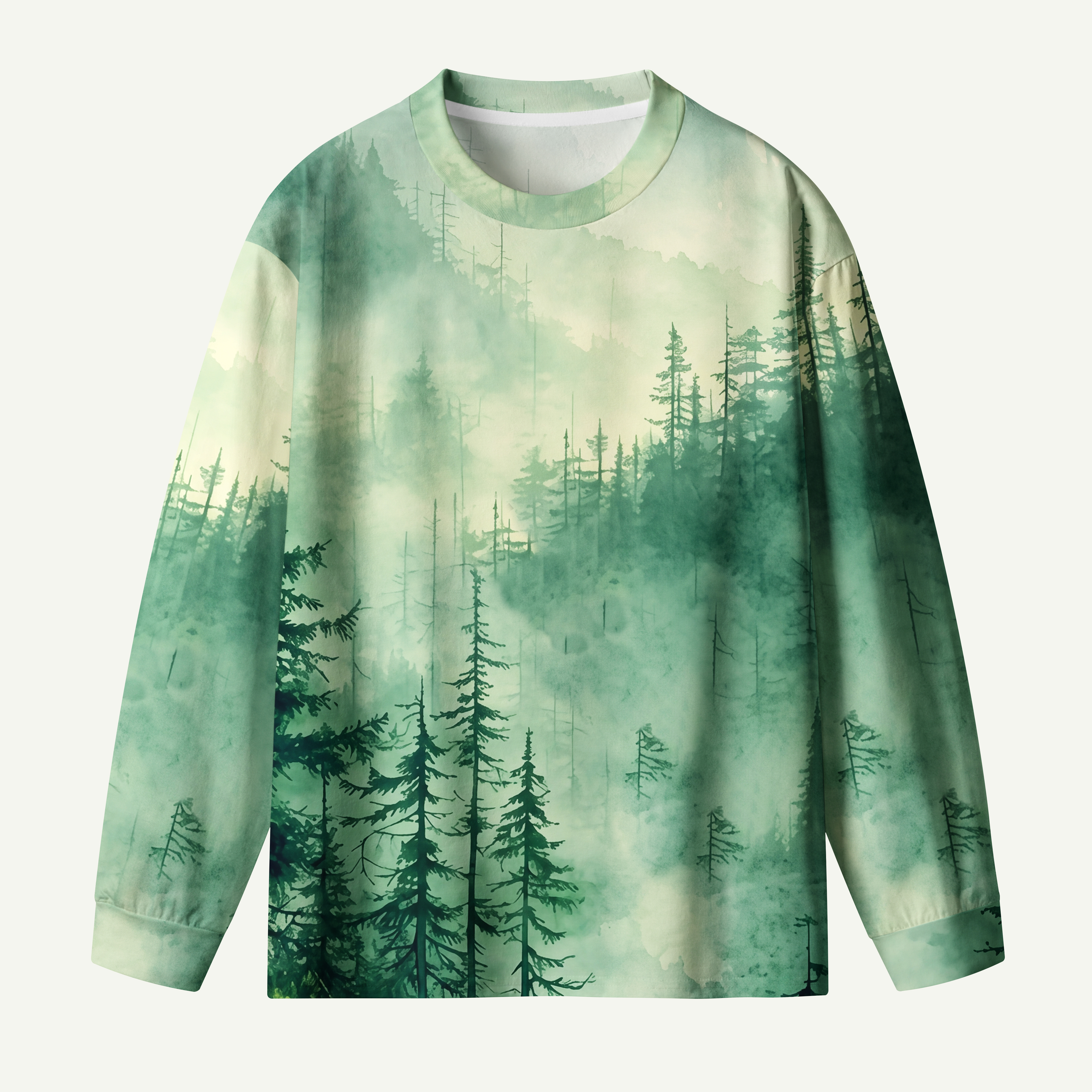 Misty Pine Forest Premium Cotton Long Sleeves