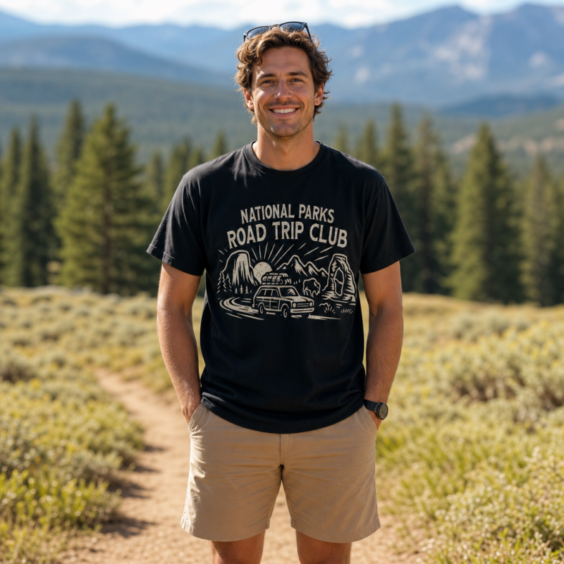 National Parks Road Trip Club Scenic Wagon T-Shirt