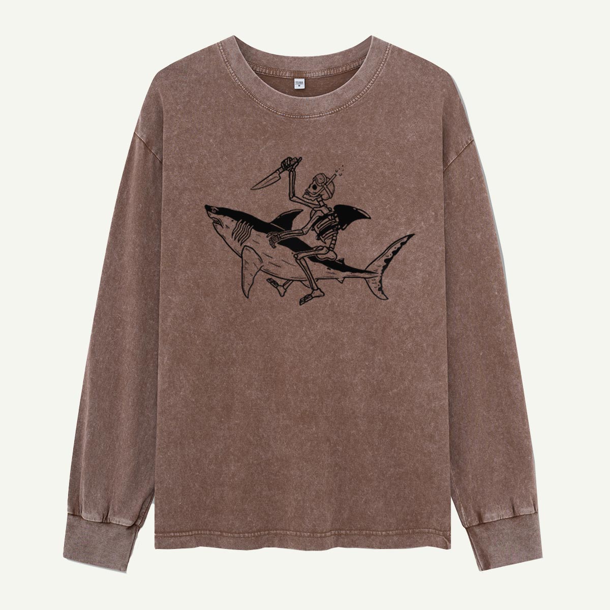 Bone Rider of the Deep Washed Long‑sleeve