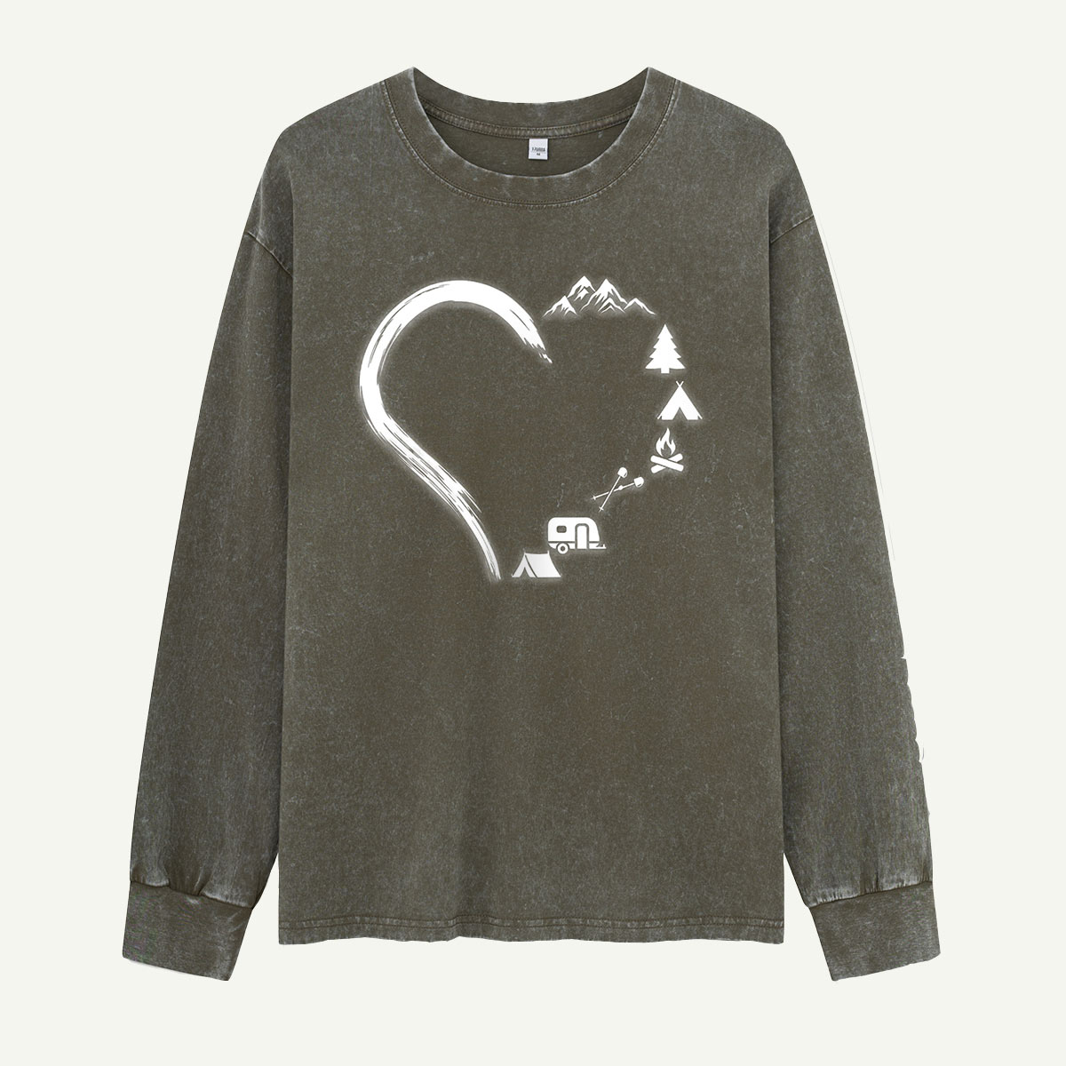 My Heart Belongs to Camping Washed Long Sleeves