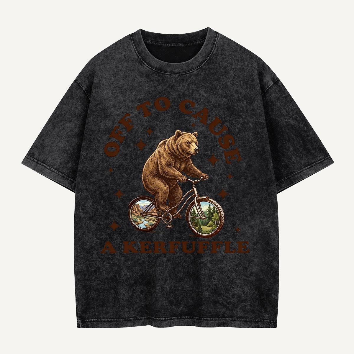 Off To Cause a Kerfuffle Bear Washed T-Shirt