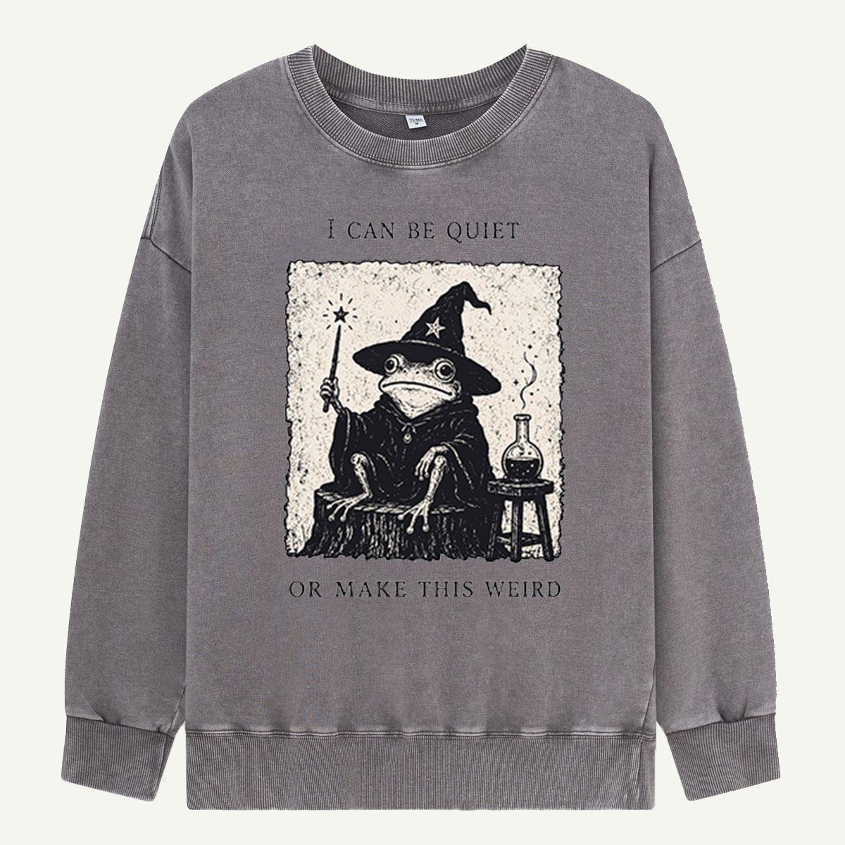 Frog Wizard Makes It Weird Washed Sweatshirts