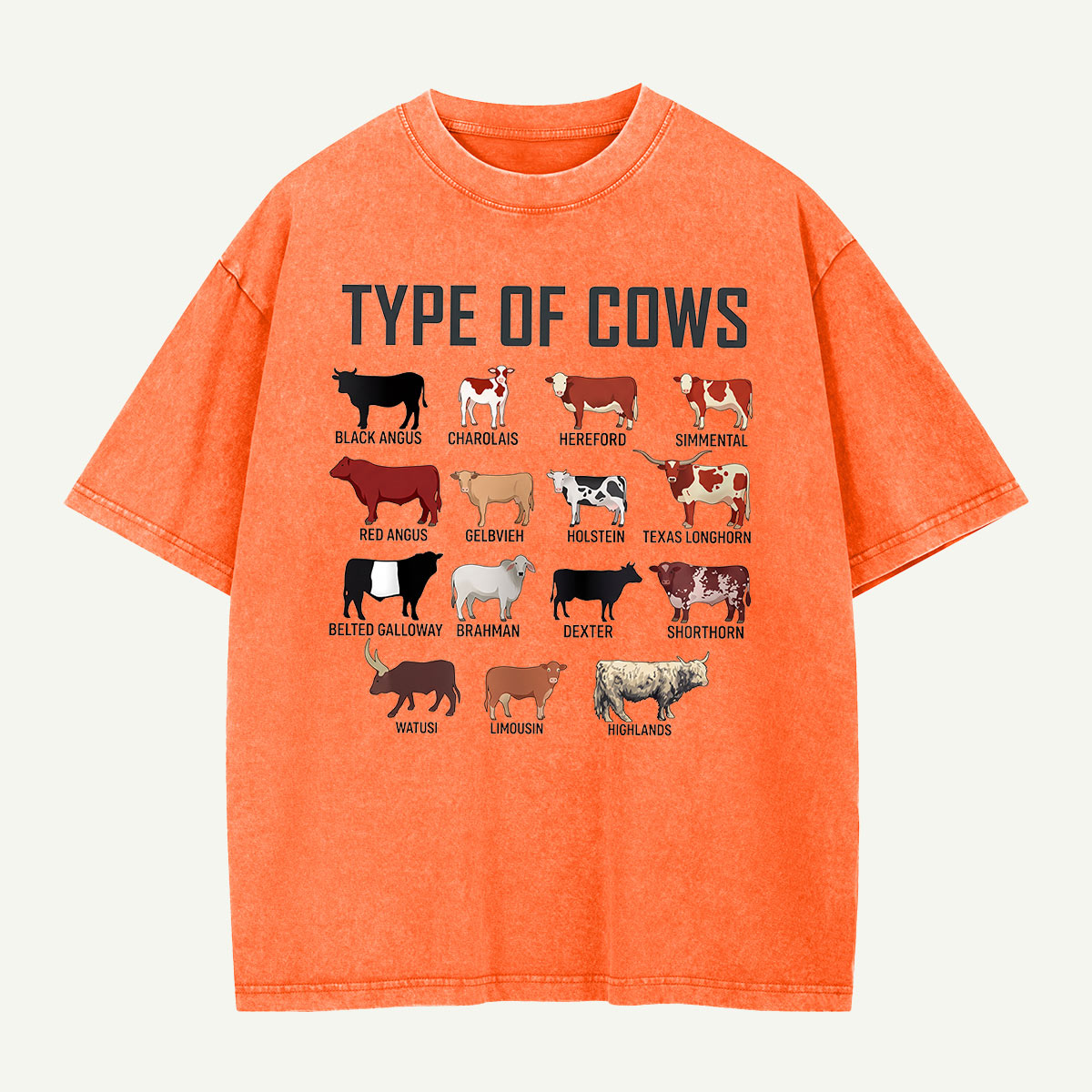 Cow Roll Call Washed T-Shirt