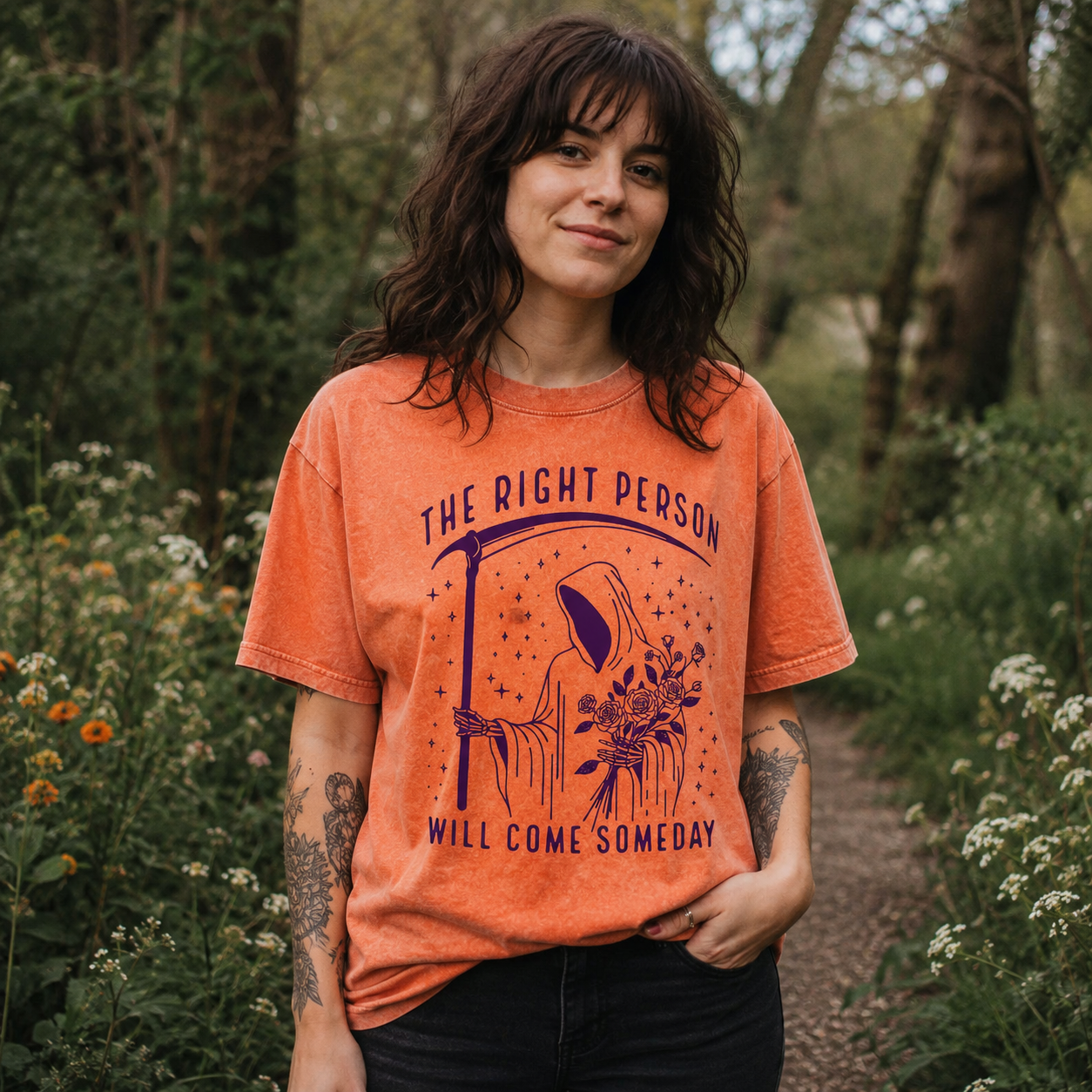 The Right Person Will Come Someday Washed T-Shirt
