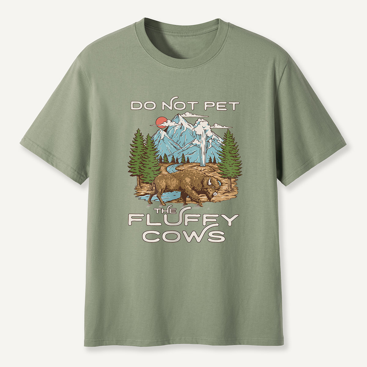 Do Not Pet the Fluffy Cows Mountain Scene T-Shirt