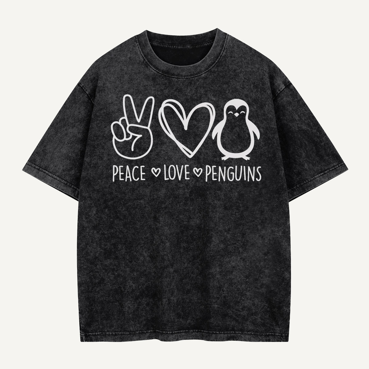 Off To Cause A Kerfuffle Scooter Penguin Washed T-Shirt