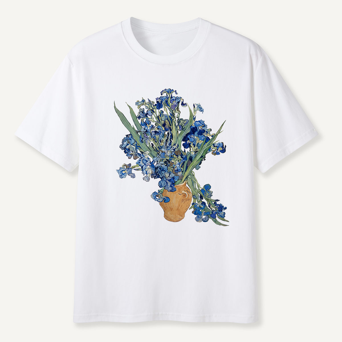 Blue Irises in Vase Art T-Shirt