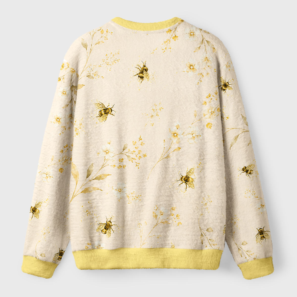 Bee Parade in Bloom Ugly Fuzzy Fleece Sweatshirt