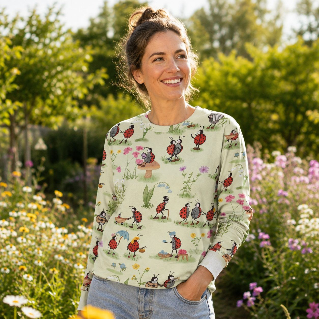 Ladybug and Flower Premium Eco Long Sleeves