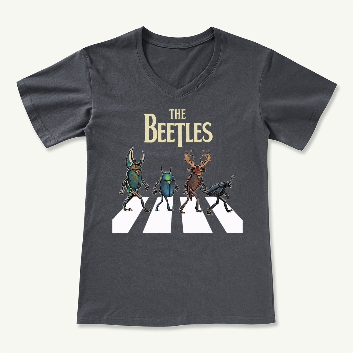 The Beetles Funny Insect Band V-neck T‑Shirt