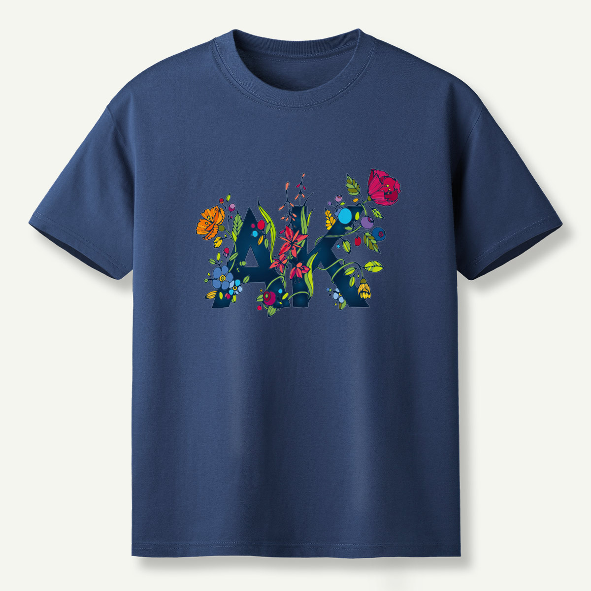 Floral Letter M Wildflower Botanical Collage T-Shirt
