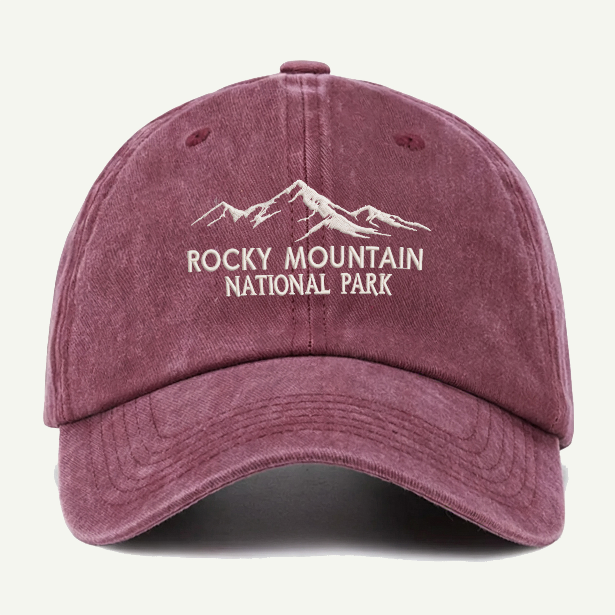 Rocky Mountain National Park Washed Embroidered Hat