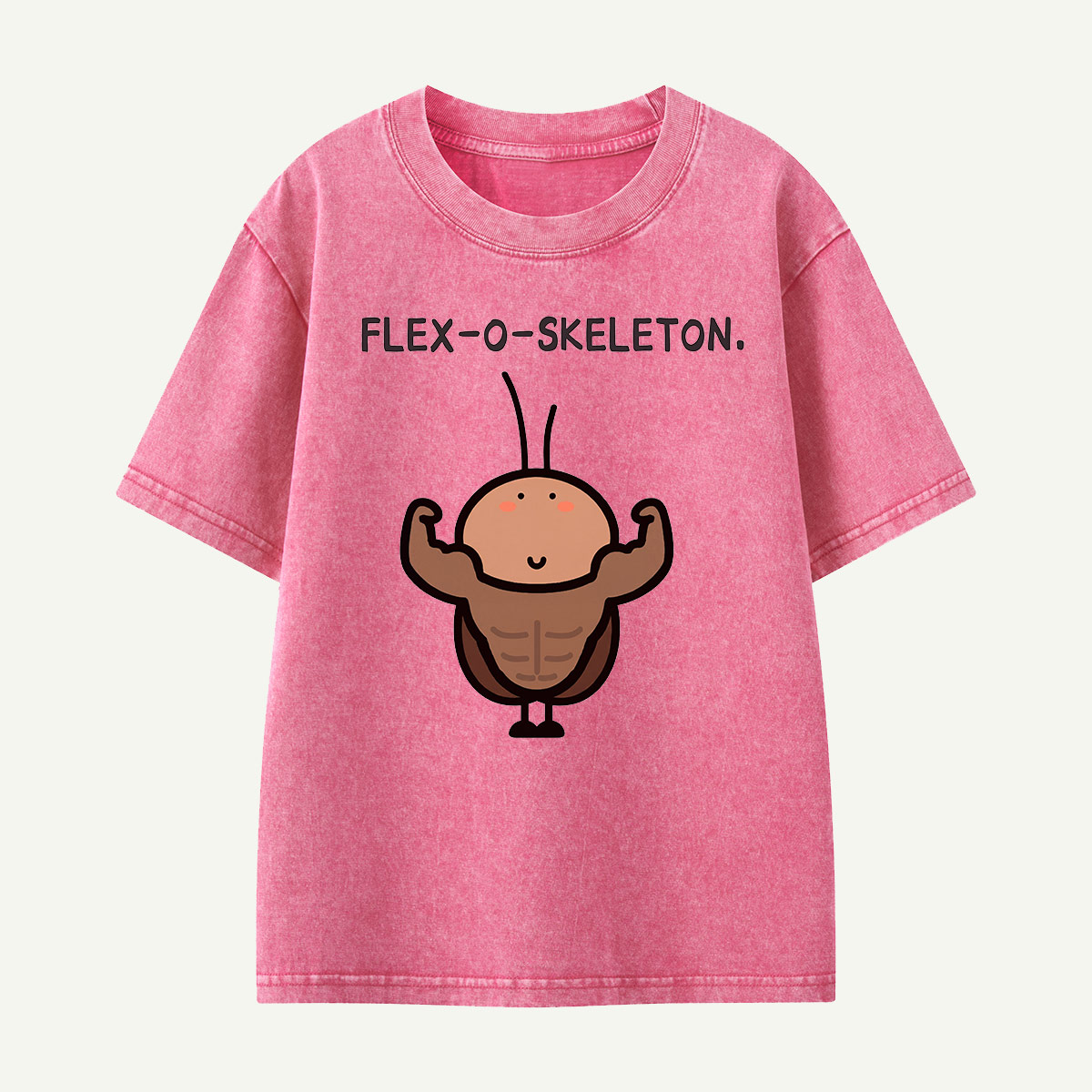 Flex-O-Skeleton Muscles Bug Kids Washed T-Shirt
