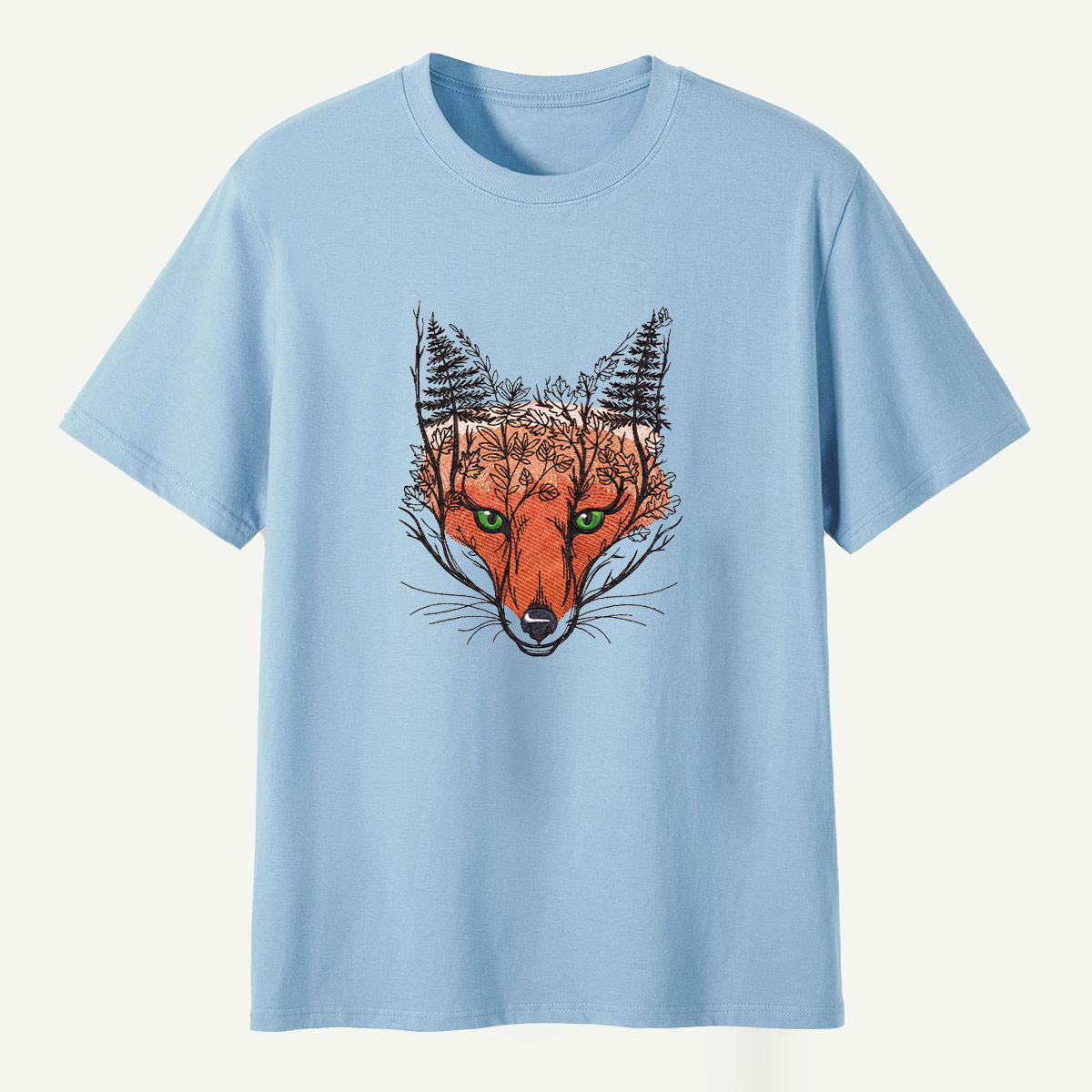 Fox Spirit Forest Portrait T-Shirt