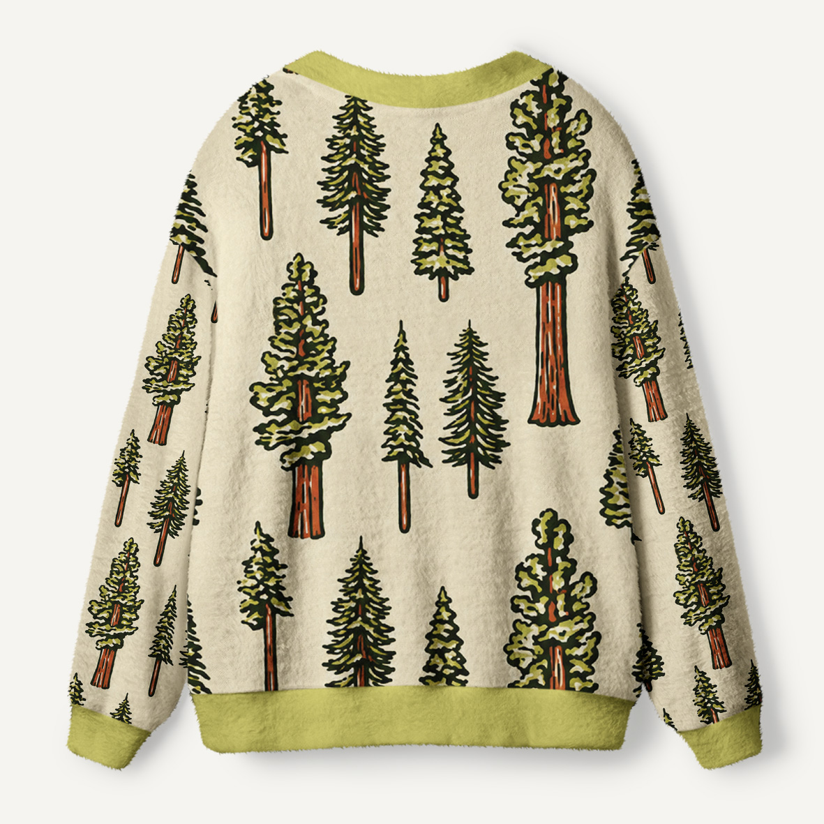 Vintage Evergreen Forest Ugly Cardigan Sweaters