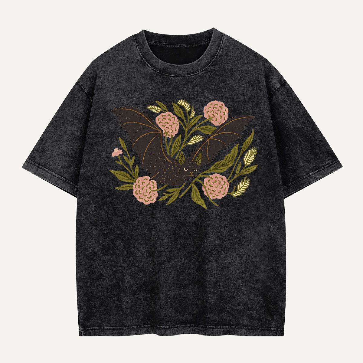 Bat in Bloom Washed T-Shirt
