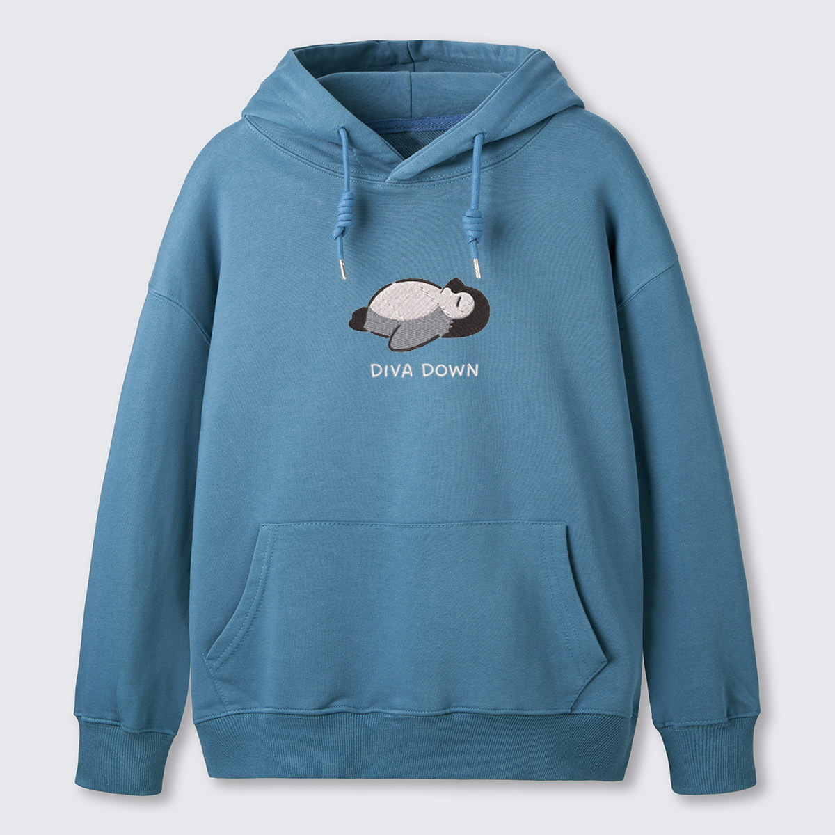 Sleeping Penguin Embroidered Cotton Hoodie