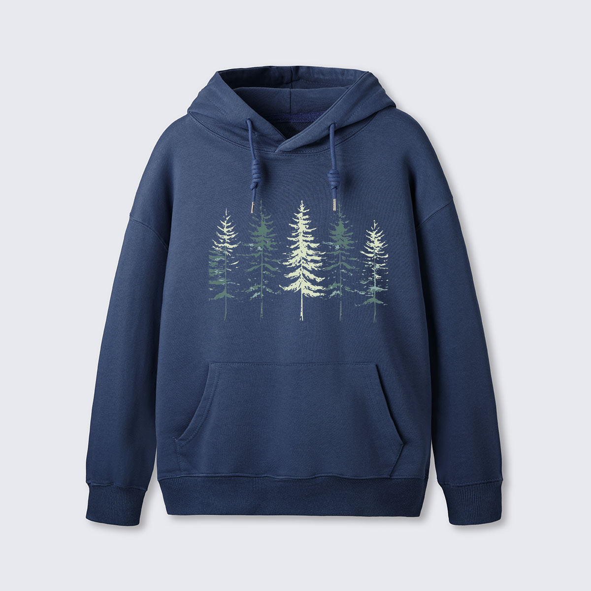 Minimal Pine Forest Silhouette Hoodie
