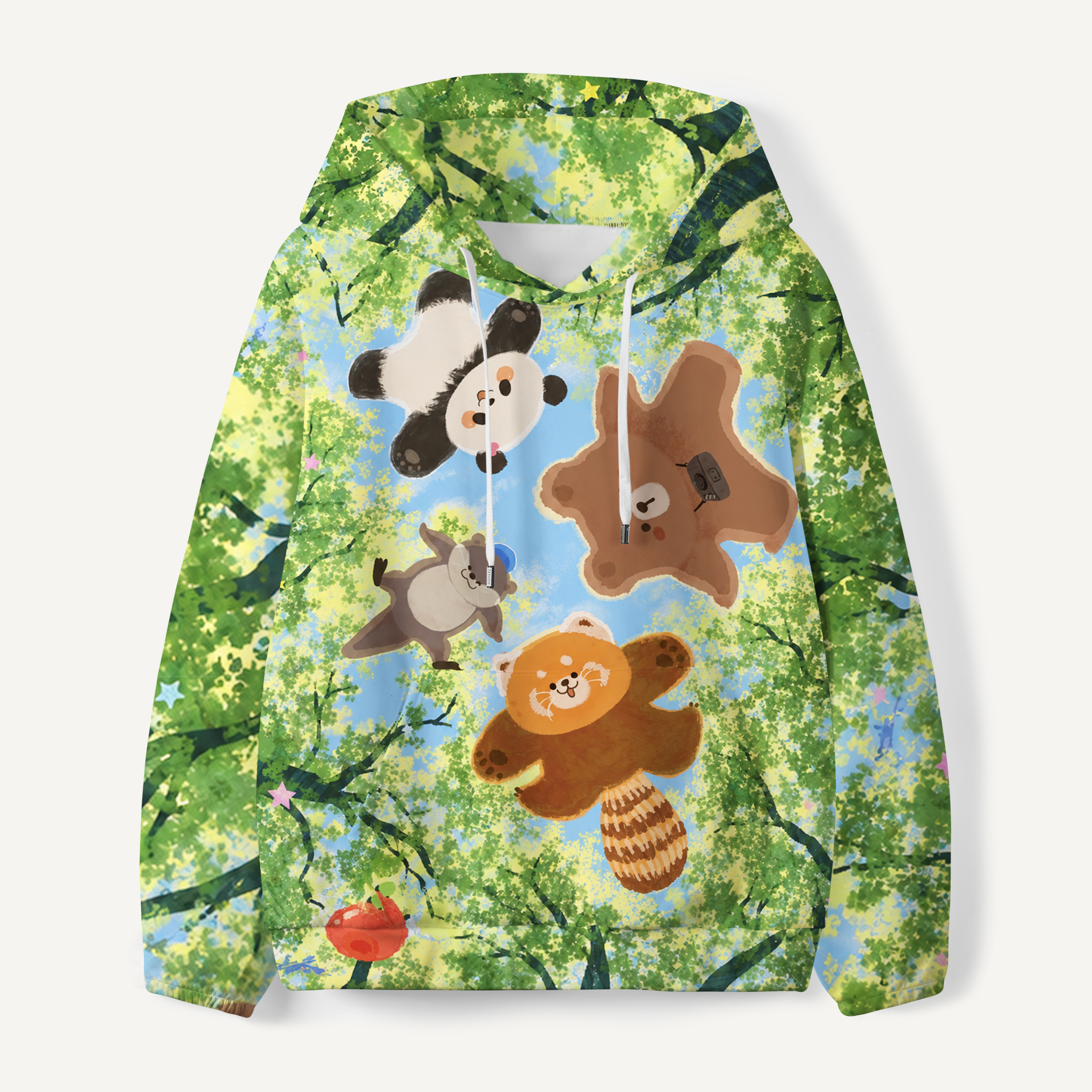 Woodland Animal Tree Canopy Friends Kids All-over Printed Hoodie