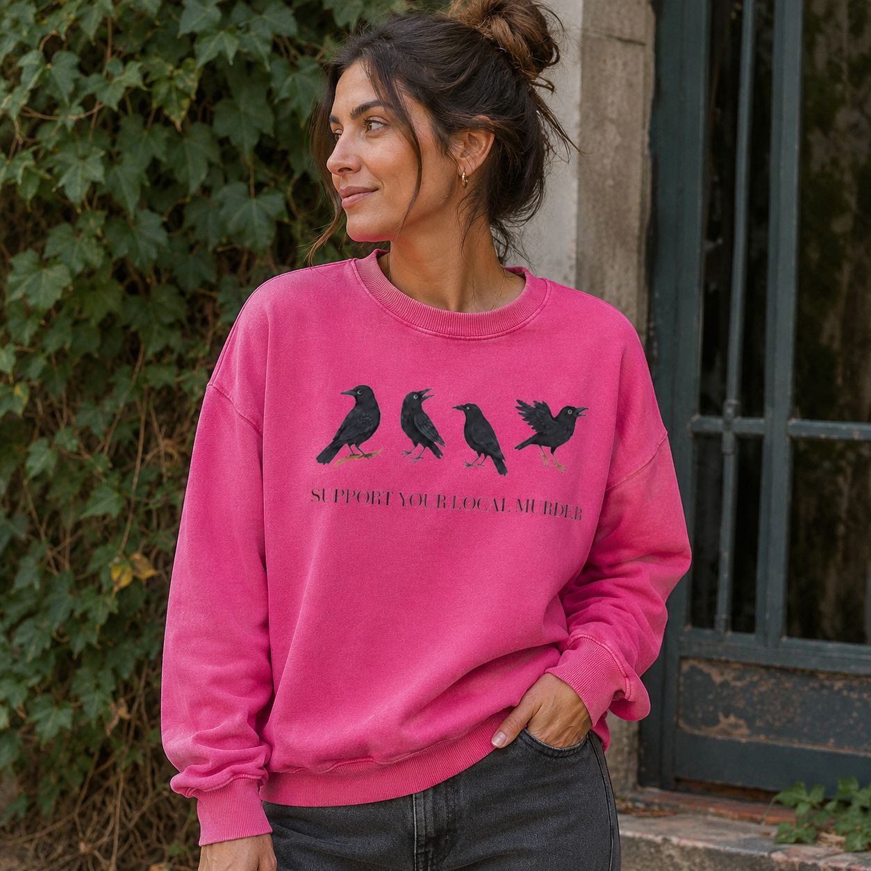 Support Your Local Murder Crows Washed Sweatshirts