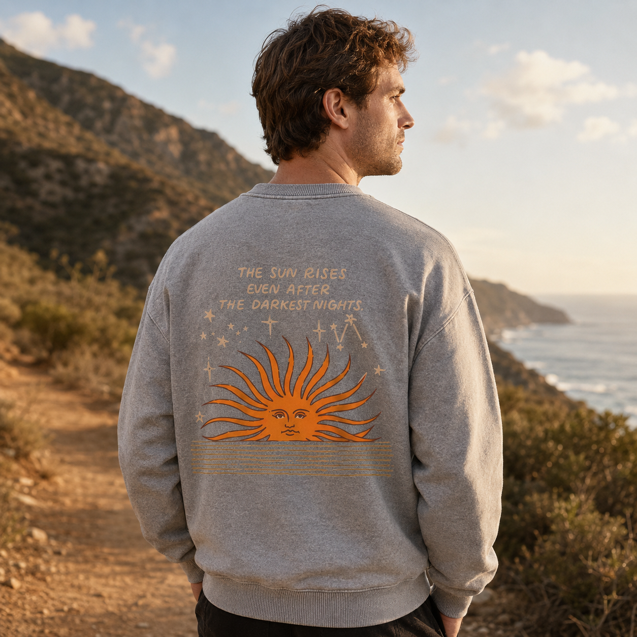 The Sun Rises After the Darkest Nights Washed Sweatshirts