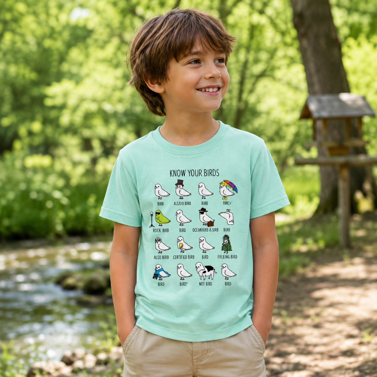 Know Your Birds Bird Chart Kids T-Shirt