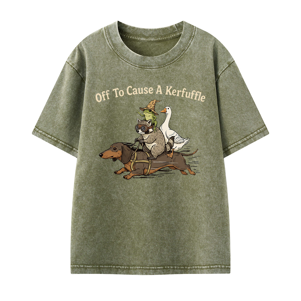 Off To Cause A Kerfuffle Kids Washed T-Shirt