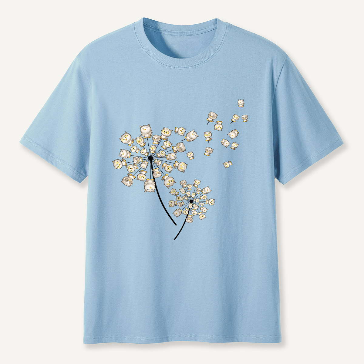 Owl Blossom Tree Dandelion Style T-Shirt
