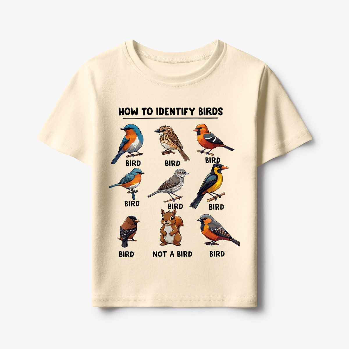 Funny Bird How to Identify Birds Kids T-Shirt