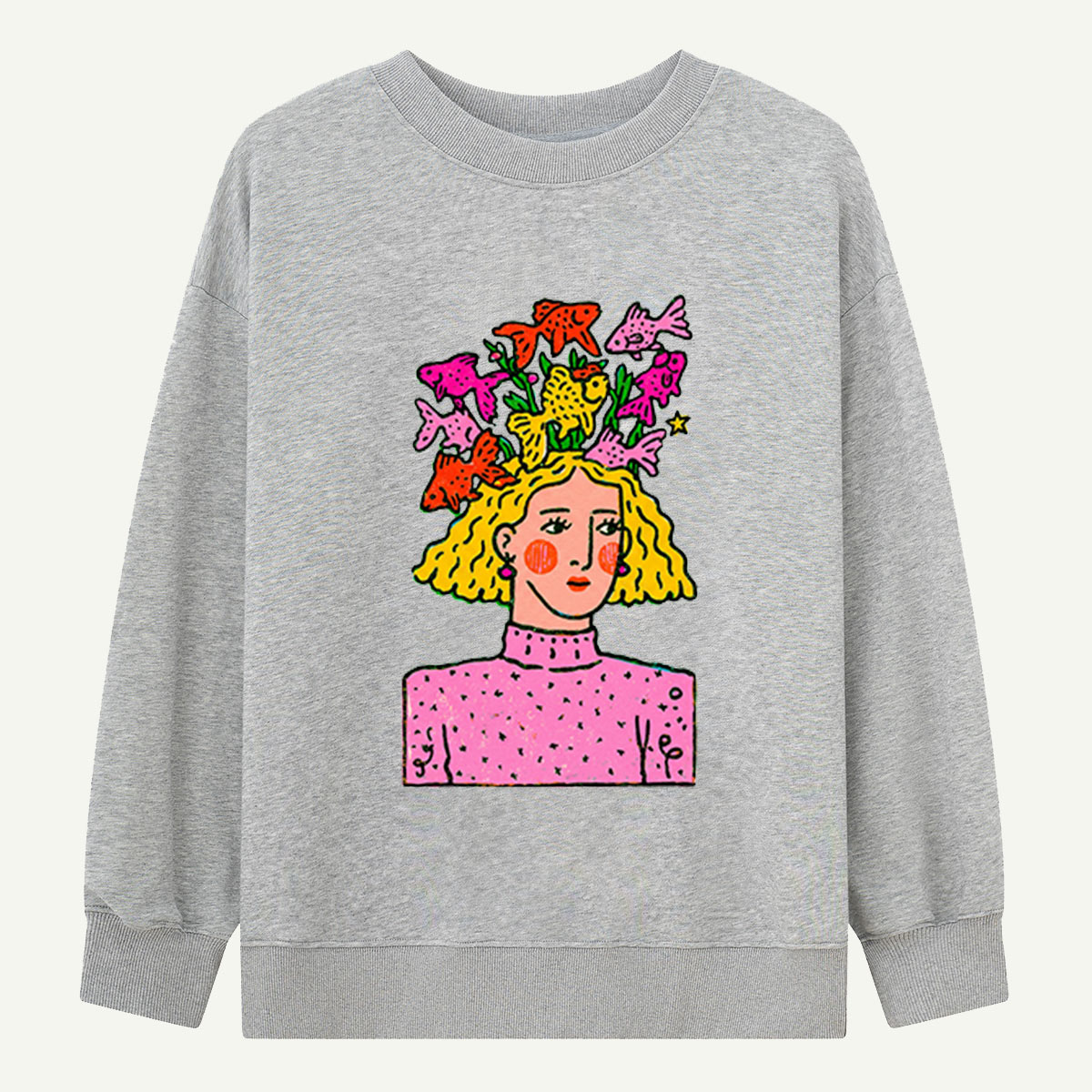 Fish Crown Figure Sweatshirts